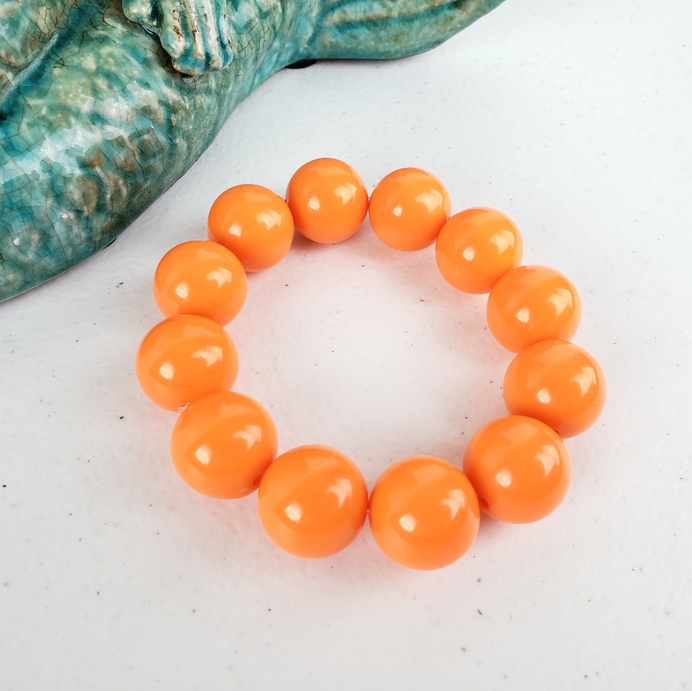 6/$20 Orange Chunky Acrylic Bracelet